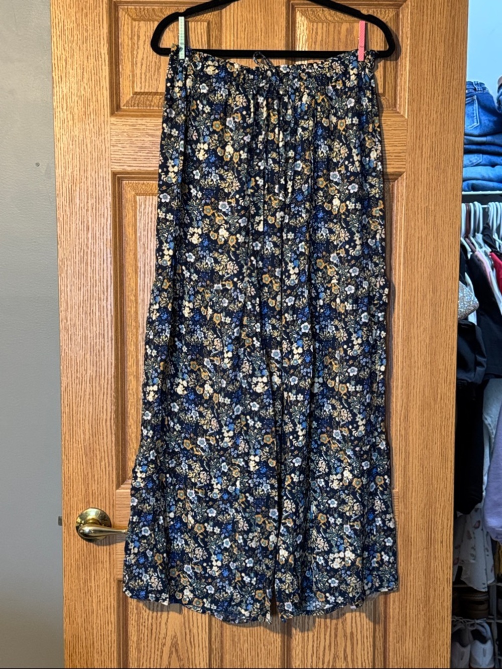 Maurices Navy Floral Wide Leg Pants